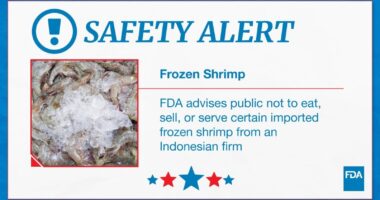 FDA warns public not to eat possibly radioactive shrimp under Great Value brand sold at Walmart in 13 states