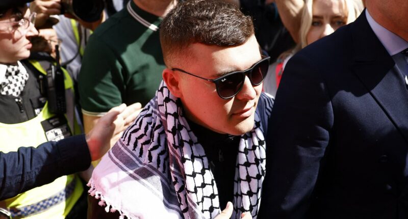 Fans outside court to support rapper who 'displayed Hezbollah flag'