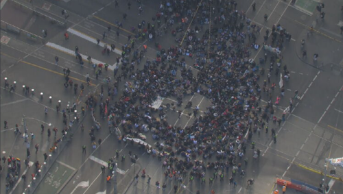 Five arrested as student protest against war in Gaza causes chaos in Melbourne