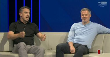 Gary Neville calls out Jamie Carragher's 'disrespect' during a testy exchange on Monday Night Football - after Liverpool legend burst out laughing at his 'manager to watch'