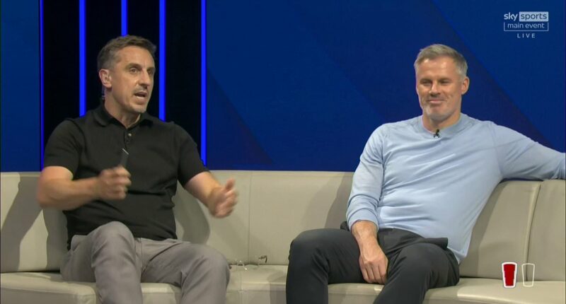 Gary Neville calls out Jamie Carragher's 'disrespect' during a testy exchange on Monday Night Football - after Liverpool legend burst out laughing at his 'manager to watch'