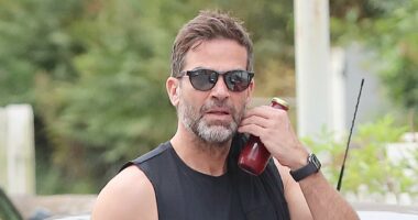Gethin Jones seen for the first time since his dad died