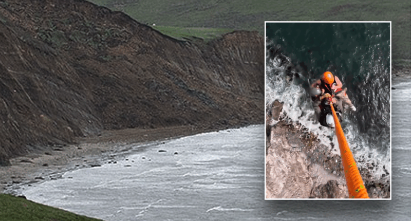 Hikers rescued by helicopter from remote beach after rising tides cut off their only way out