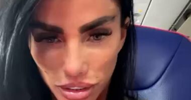 Horrified plane passenger realises he is sat behind Katie Price