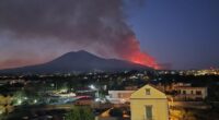 Huge flames break out around volcano as blazes sweep through Europe
