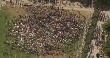 Hundreds of anti-Israel protestors arrested in London for supporting group banned under terrorism law