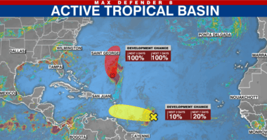 Hurricane Erin heads back out to sea, NHC monitoring two low-pressure areas