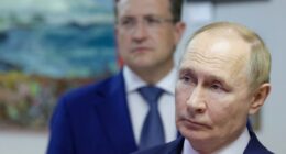 Vladimir Putin at a scientific exhibition.