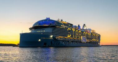 Inside the world's LARGEST cruise ship as it sets sale for first time