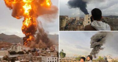 Israeli airstrikes hit Yemen's capital after Houthis fire cluster bomb