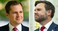 Robert Jenrick (L) shares similar views to JD Vance — such as the need to crack down aggressively on irregular migration and uphold free speech