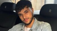 Junior Andre rocks trendy double denim co-ord in London