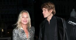 Kate Moss enjoys night out with protégé Jordan Barrett in Venice