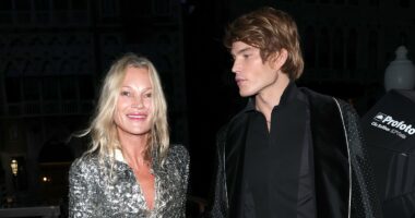 Kate Moss enjoys night out with protégé Jordan Barrett in Venice