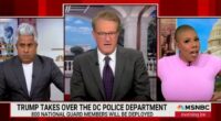Screenshot of MSNBC's Morning Joe discussing Trump taking over the DC Police Department.