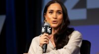 Moment Meghan Markle was interrupted publicly during panel event: How actress Brooke Shields stopped Duchess's gender activism story to share just how 'different' they are