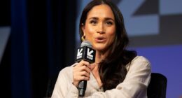 Moment Meghan Markle was interrupted publicly during panel event: How actress Brooke Shields stopped Duchess's gender activism story to share just how 'different' they are