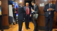 Moment Putin's legs 'twitch suspiciously' in Trump farewell