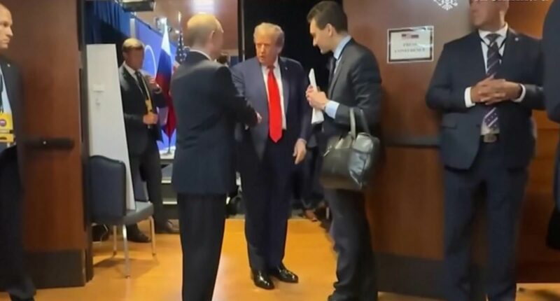 Moment Putin's legs 'twitch suspiciously' in Trump farewell