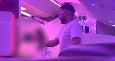 Salman Iftikhar on a plane.