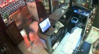Moment 'dine and dashers' run out of Indian restaurant without paying
