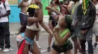 Moment women brawl in the street at Notting Hill Carnival