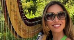 Myleene Klass is beaming as pal Clare Patterson marries Nick Ferrari