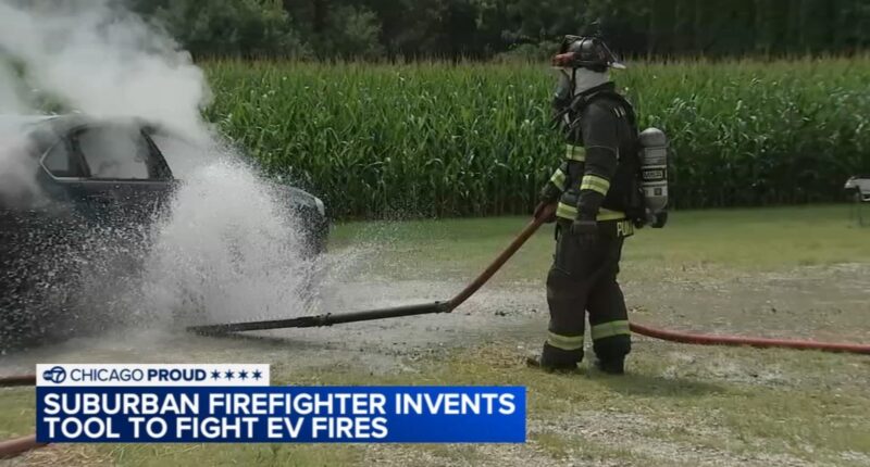 Naperville firefighter Danny Puknaitis helps invent new tool to battle electric vehicle fires