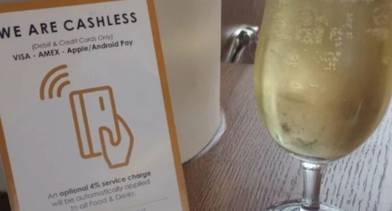 Now London pub adds 4pc 'optional charge' to drinks ordered at the bar