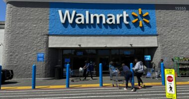 Customers entering a Walmart store.