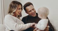 Olly Murs and his pregnant wife Amelia sweetly dote on their daughter