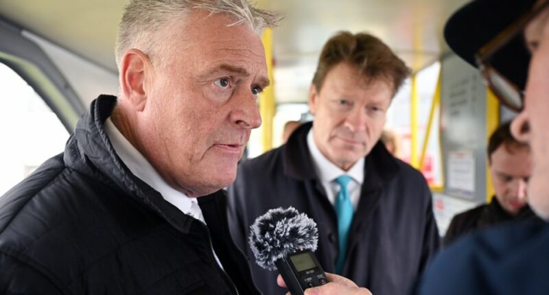 Lee Anderson and Richard Tice of the Reform UK Party giving a media interview.