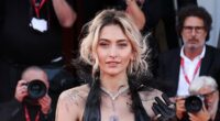 Paris Jackson wears plunging leather gown for Frankenstein premiere