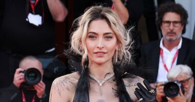 Paris Jackson wears plunging leather gown for Frankenstein premiere