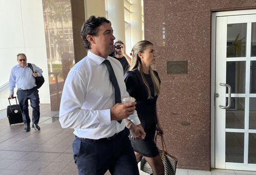Outback Wrangler star Matt Wright arrives at the Supreme Court.