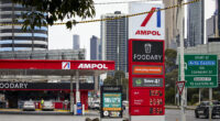 An Ampol petrol station in South Melbourne.