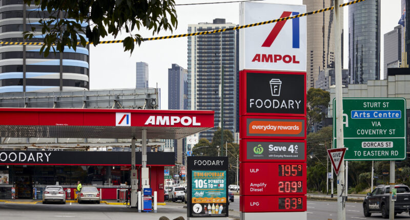 An Ampol petrol station in South Melbourne.