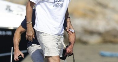Rita Ora's husband had a rather tone-deaf choice of apparel for Chris Hemsworth's star-studded birthday boating trip