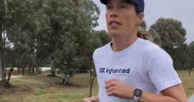 Robyn Smith will run this weekend's Voltaren City2Surf with a message painted over mastectomy scars.