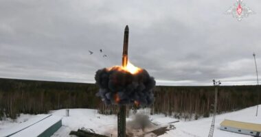 Test firing of a Russian ICBM.