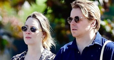 Saoirse Ronan showcases baby bump as she steps out with Jack Lowden