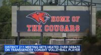 School District 211 meeting gets heated over debate on transgender Conant High School volleyball player