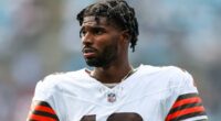 Shedeur Sanders celebrates his first NFL touchdown pass