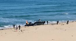 Shock moment boat police chase drug gang on to Cornish beach