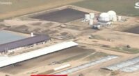 Aerial view of Prospect Valley Dairy in Keenesburg after six people were found dead.