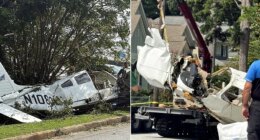 Small aircraft plummets into Georgia neighborhood, leaves 3 injured