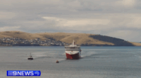 Spirit of Tasmania IV arrives in Hobart amid doubts over company's future