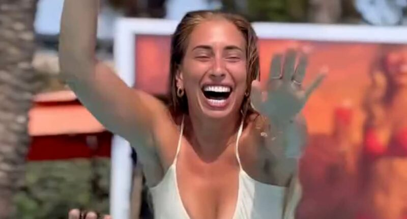 Stacey Solomon and husband Joe Swash party at the adults pool party