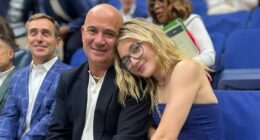 Super-secretive Andre Agassi and Steffi Graf's rarely-seen daughter, 21, makes surprise appearance alongside 'superhero' father at US Open - as she shares snap with mystery man
