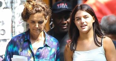Suri Cruise visits mom Katie Holmes on the NYC set of her movie